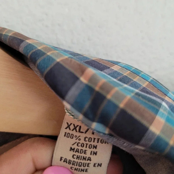 Tommy Bahama Men's Button-Up Shirt 2XL Multicolor Plaid 100% Cotton Long Sleeves - Picture 7 of 10